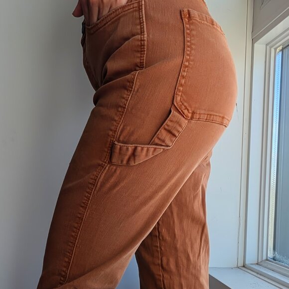 Orange High Waisted Carpenter Jeans - Picture 2 of 7